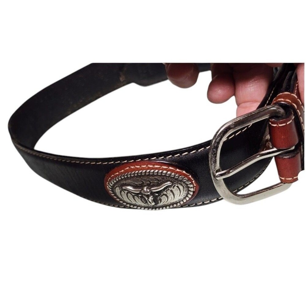Nocona Leather Concho Youth Belt Western Black